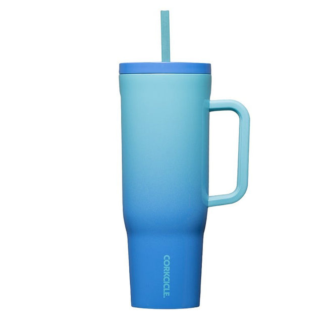 Corkcicle 2240CBBB Tumbler, 40 oz, Sip Plus Straw Lid, Steel, Boom Box Blue, Insulated