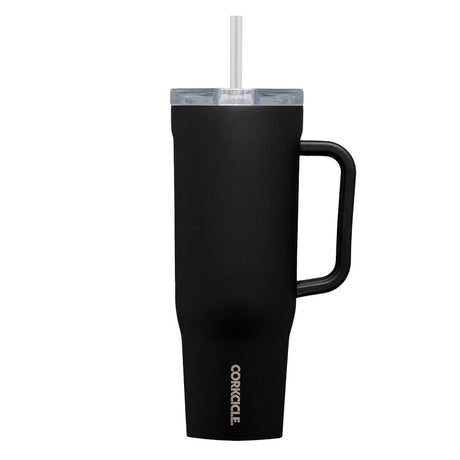 Corkcicle 2240MB Tumbler, 40 oz, Sip Plus Straw Lid, Steel, Matte Black, Insulated