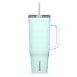 Corkcicle 2240GPB Tumbler, 40 oz, Sip Plus Straw Lid, Steel, Gloss Powder Blue, Insulated