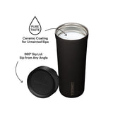 Corkcicle Sierra Series 2817PWW Commuter Cup Travel Coffee Mug, 17 oz, Ceramic, Walnut Wood