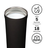 Corkcicle Sierra Series 2817PWW Commuter Cup Travel Coffee Mug, 17 oz, Ceramic, Walnut Wood