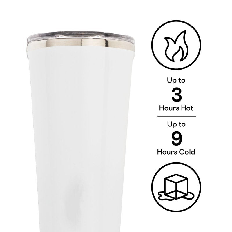 Corkcicle 2124GMN Classic Tumbler, 24 oz, Shatterproof, Sliding Lid, Stainless Steel, Gloss Midnight Navy, Insulated
