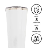 Corkcicle 2124GMN Classic Tumbler, 24 oz, Shatterproof, Sliding Lid, Stainless Steel, Gloss Midnight Navy, Insulated