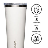 Corkcicle 2124GOM Classic Tumbler, 24 oz, Shatterproof, Sliding Lid, Stainless Steel, Oat Milk, Insulated