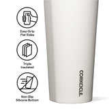 Corkcicle 2124GOM Classic Tumbler, 24 oz, Shatterproof, Sliding Lid, Stainless Steel, Oat Milk, Insulated