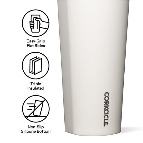 Corkcicle 2124GOM Classic Tumbler, 24 oz, Shatterproof, Sliding Lid, Stainless Steel, Oat Milk, Insulated