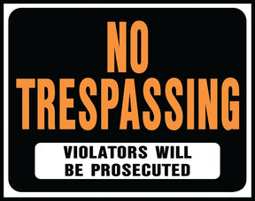 Hy-Ko Hy-Glo Series SP-104 Medium Size Identification Sign, Rectangular, NO TRESPASSING VIOLATORS WILL BE PROSECUTED, Pack of 5