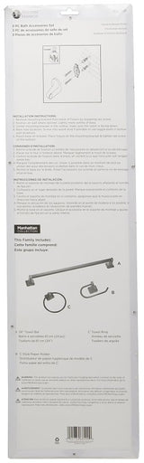 Boston Harbor 3603BVB Bath Hardware Set, Aluminum/Steel/Zinc, Venetian Bronze, 3-Piece, For: Bathroom