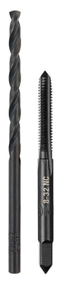 Milwaukee 49-57-5521 Drill and Tap Bit, HCS, Black Oxide, Specifications: #8-32 NC Straight Flute Plug Tap, #29 Drill