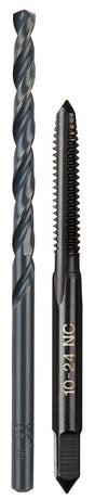Milwaukee 49-57-5525 Drill and Tap Bit, HCS, Black Oxide, Specifications: #10-24 NC Straight Flute Plug Tap, #25 Drill