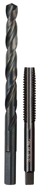 Milwaukee 49-57-5548 Drill and Tap Bit, HCS, Black Oxide, Specifications: 3/8-16 NC Straight Flute Plug Tap, 5/16 Drill