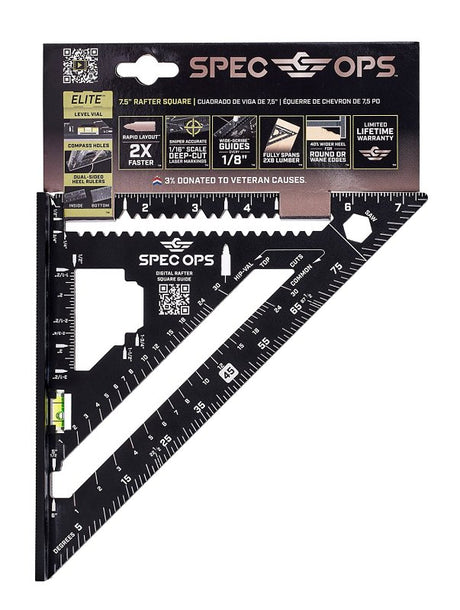Spec Ops SPEC-SQ-RAF7-E Rafter Square with Vial, 1/16 in Graduation