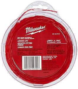 Milwaukee 49-16-2712 Trimmer Line, 0.080 in Dia, 150 ft L, Polymer, Black