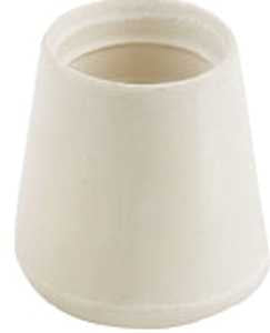 Shepherd Hardware 9755 Furniture Leg Tip, Round, Rubber, Off-White, 1 in Dia, Pack of 24