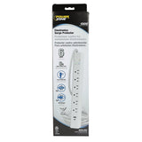 Powerzone ORPBSUFC406 Surge Protector Power Strip, 4 ft L Cable, 6-Socket, 2-USB Port, 15 A, 125 V, White