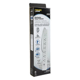 Powerzone ORPBSUFC406 Surge Protector Power Strip, 4 ft L Cable, 6-Socket, 2-USB Port, 15 A, 125 V, White