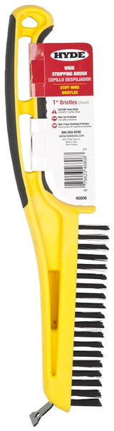 Hyde 46806 Wire Stripping Brush with Scraper, 5-1/4 in L x 1/2 in W Brush, Carbon Steel Trim