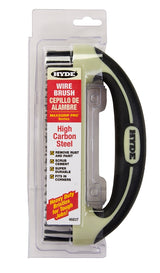 Hyde 46837 Wire Brush, 1-1/4 in W Brush, HCS Bristle, Soft Grip Handle