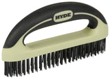 Hyde 46837 Wire Brush, 1-1/4 in W Brush, HCS Bristle, Soft Grip Handle