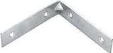 ProSource CB-Z03-013L Corner Brace, 3 in L, 3 in W, 3/4 in H, Steel, Zinc-Plated, 2.6 mm Thick Material, Pack of 25