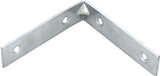 ProSource CB-Z03-013L Corner Brace, 3 in L, 3 in W, 3/4 in H, Steel, Zinc-Plated, 2.6 mm Thick Material, Pack of 25