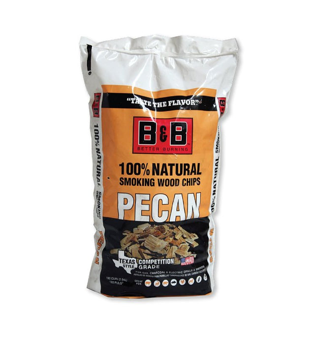 B & B Charcoal 18076 Series Smoking Chips, Pecan, Wood, 180 cu-in