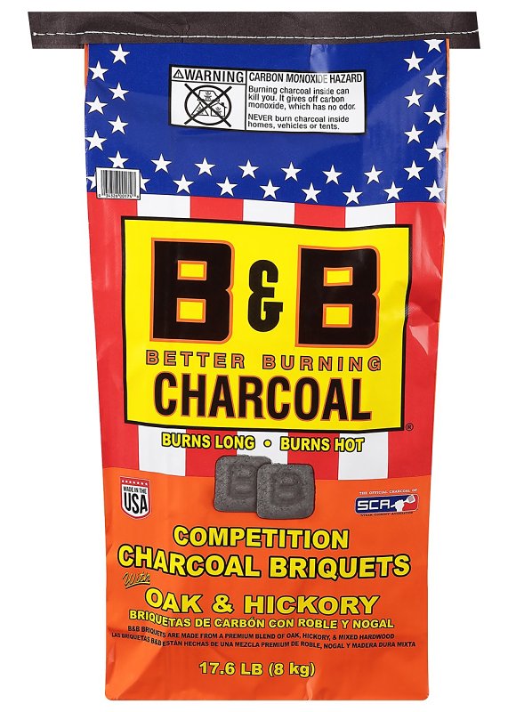 B & B Charcoal 00074 Natural Charcoal Briquette, 17.6 lb