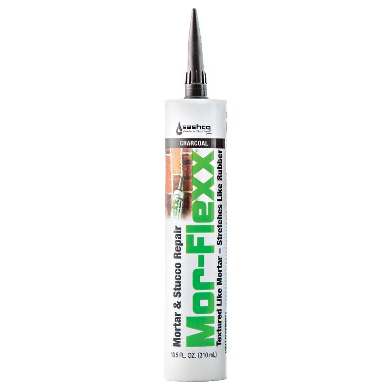 MorFlexx 15040 Mortar and Stucco Repair, Charcoal, Viscous Paste, 10.5 oz Cartridge, Pack of 12