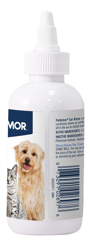 PetArmor 2697 Ear Rinse, Liquid, 4 oz Squeeze Bottle