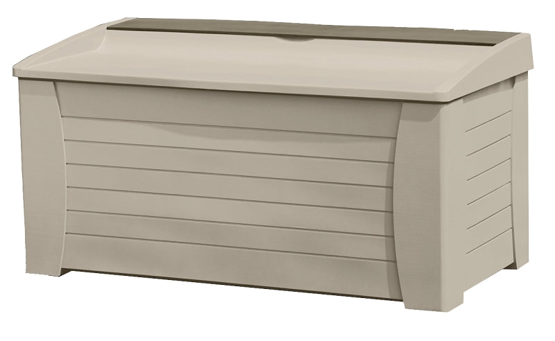 Suncast DB12000 Deck Box, 54-1/2 in W, 28 in D, 27 in H, Resin, Light Taupe