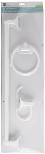 Boston Harbor 3603BW Bath Hardware Set, Aluminum/Steel/Zinc, White, 3-Piece, For: Bathroom