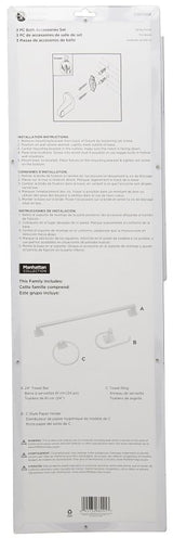 Boston Harbor 3603BW Bath Hardware Set, Aluminum/Steel/Zinc, White, 3-Piece, For: Bathroom