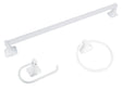 Boston Harbor 3603BW Bath Hardware Set, Aluminum/Steel/Zinc, White, 3-Piece, For: Bathroom