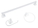 Boston Harbor 3603BW Bath Hardware Set, Aluminum/Steel/Zinc, White, 3-Piece, For: Bathroom
