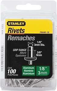 Stanley PAA46-1B Pop Rivet, Reusable, Aluminum, 100/PK