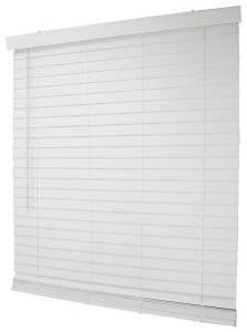 Simple Spaces FWMB-17 Blind, 64 in L, 39 in W, Faux Wood, White, Pack of 2