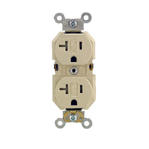 Leviton 20 amps 125 V Duplex Ivory Outlet 5-20R 1 pk