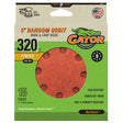 Gator 4377 Sanding Disc, 5 in Dia, 320 Grit, Very Fine, Aluminum Oxide Abrasive, Fiber Backing, 8-Hole