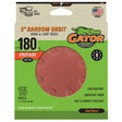 Gator 4376 Sanding Disc, 5 in Dia, 180 Grit, Extra Fine, Aluminum Oxide Abrasive, Fiber Backing, 8-Hole