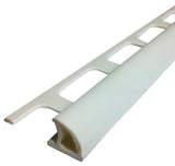 M-D 84200 Bullnose Tile Edge, 8 ft L, 5/16 in H W, PVC, White