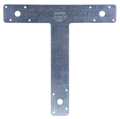 Simpson Strong-Tie T Series 1212T T-Shaped Strap, Silver, 12 in L, 2 in W, Steel, Galvanized, Pack of 10