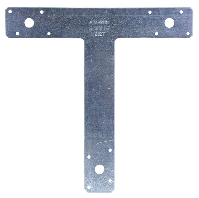 Simpson Strong-Tie T Series 1212T T-Shaped Strap, Silver, 12 in L, 2 in W, Steel, Galvanized, Pack of 10