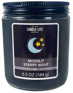 Candle-Lite 4603066 Screw Top Jar Candle, 6.5 oz Candle, Moonlit Starry Night Fragrance, Pack of 6