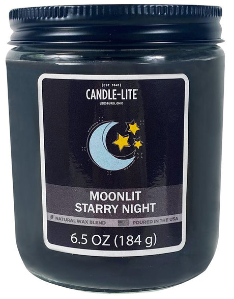 Candle-Lite 4603066 Screw Top Jar Candle, 6.5 oz Candle, Moonlit Starry Night Fragrance, Pack of 6