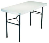 Lifetime Products 2940 Folding Table, 48.3 in L x 24 in W x 29 in H Open, Steel Frame, Polyethylene Tabletop, Gray/White