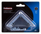 ProSource 22491ZCB-PS Corner Brace, 3 in L, 3 in W, 13/16 in H, Steel, Zinc-Plated, 2 mm Thick Material