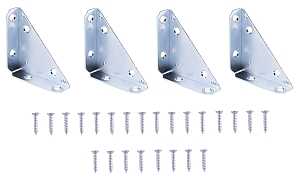 ProSource 22491ZCB-PS Corner Brace, 3 in L, 3 in W, 13/16 in H, Steel, Zinc-Plated, 2 mm Thick Material