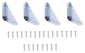 ProSource 22492ZCB-PS Corner Brace, 4 in L, 4 in W, 5/16 in H, Steel, Zinc-Plated, 2.5 mm Thick Material