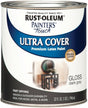 Rust-Oleum 1986502 Enamel Paint, Water Base, Gloss Sheen, Dark Gray, 1 qt, Can, 120 sq-ft Coverage Area