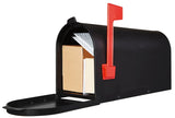Pro-Df P9222N Curbside Mailbox, Plastic, 7 in W, 19-1/2 in D, 10 in H, Black